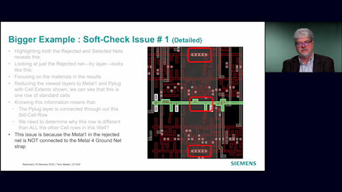 Terry Meeks presenting a video covering soft-check debugging in semiconductor design